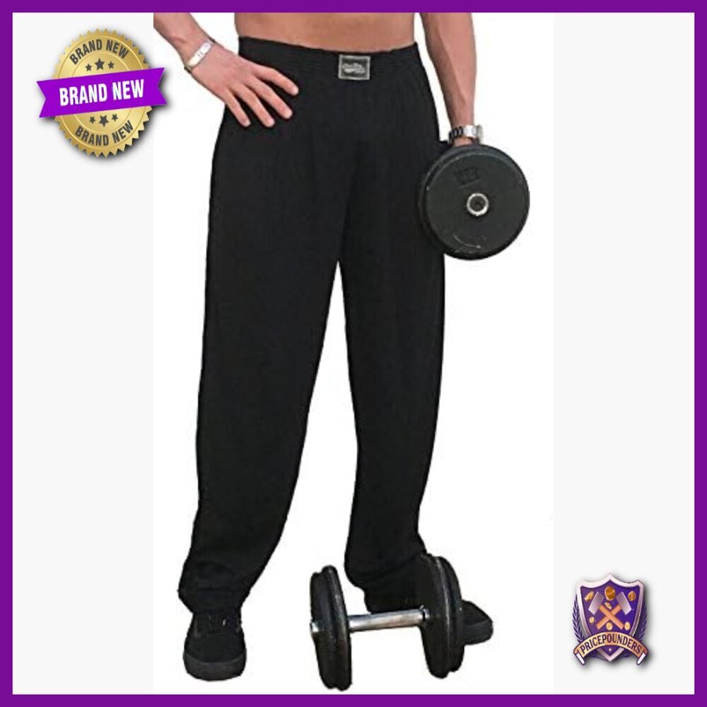 Unisex Baggy Sweatpants for Yoga Gym Workout Relaxed Fit Polycotton